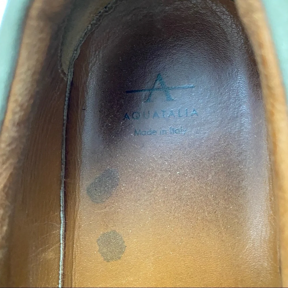 Aquatalia Italian Woven Leather Slip On Shoes